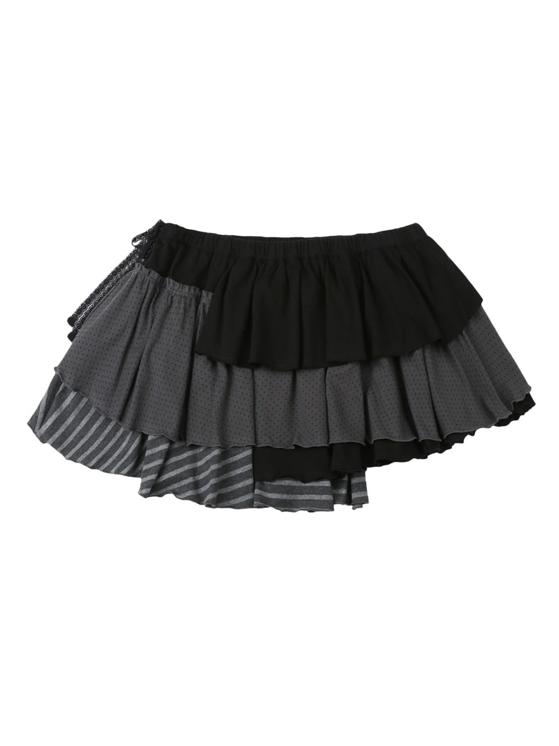【TUOMIO】BANDED LAYERED SKIRT / 【トゥオミオ】バンディッドレイヤードスカート