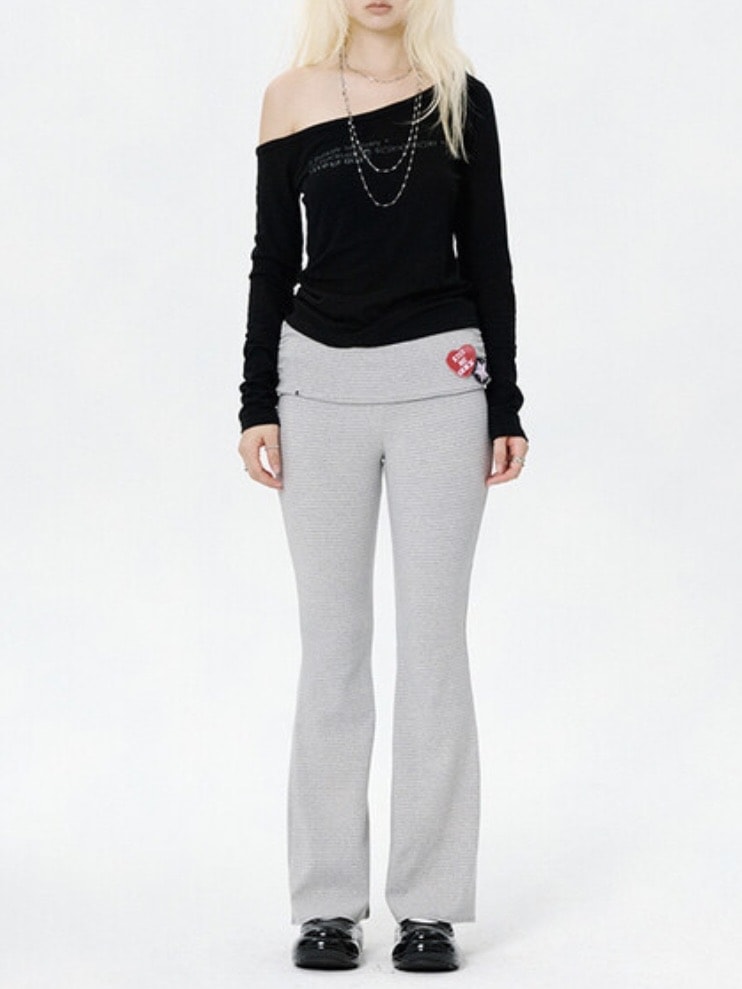 【runningHIGH】ONE OFF SHOULDER L/S TEE / 【ランニングハイ】ワンオフショルダー長袖Ｔシャツ