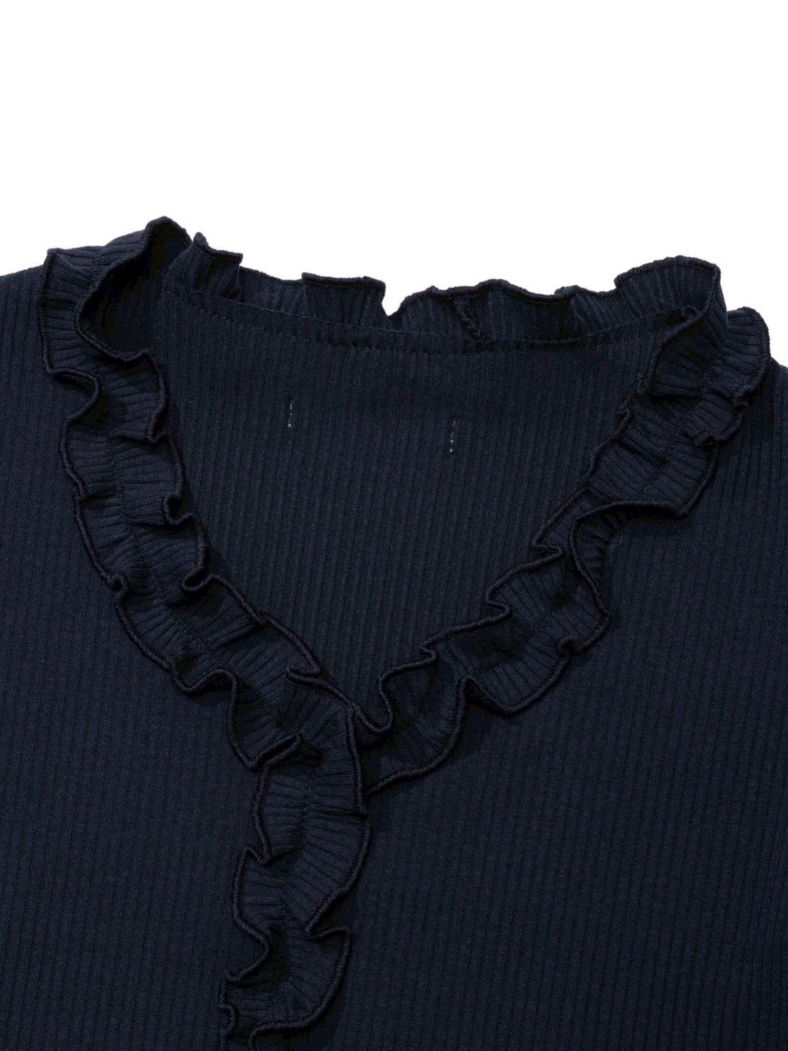 12/21 20:00 再販【Uglyshadow】RUFFLE RIBBED T-SHIRT