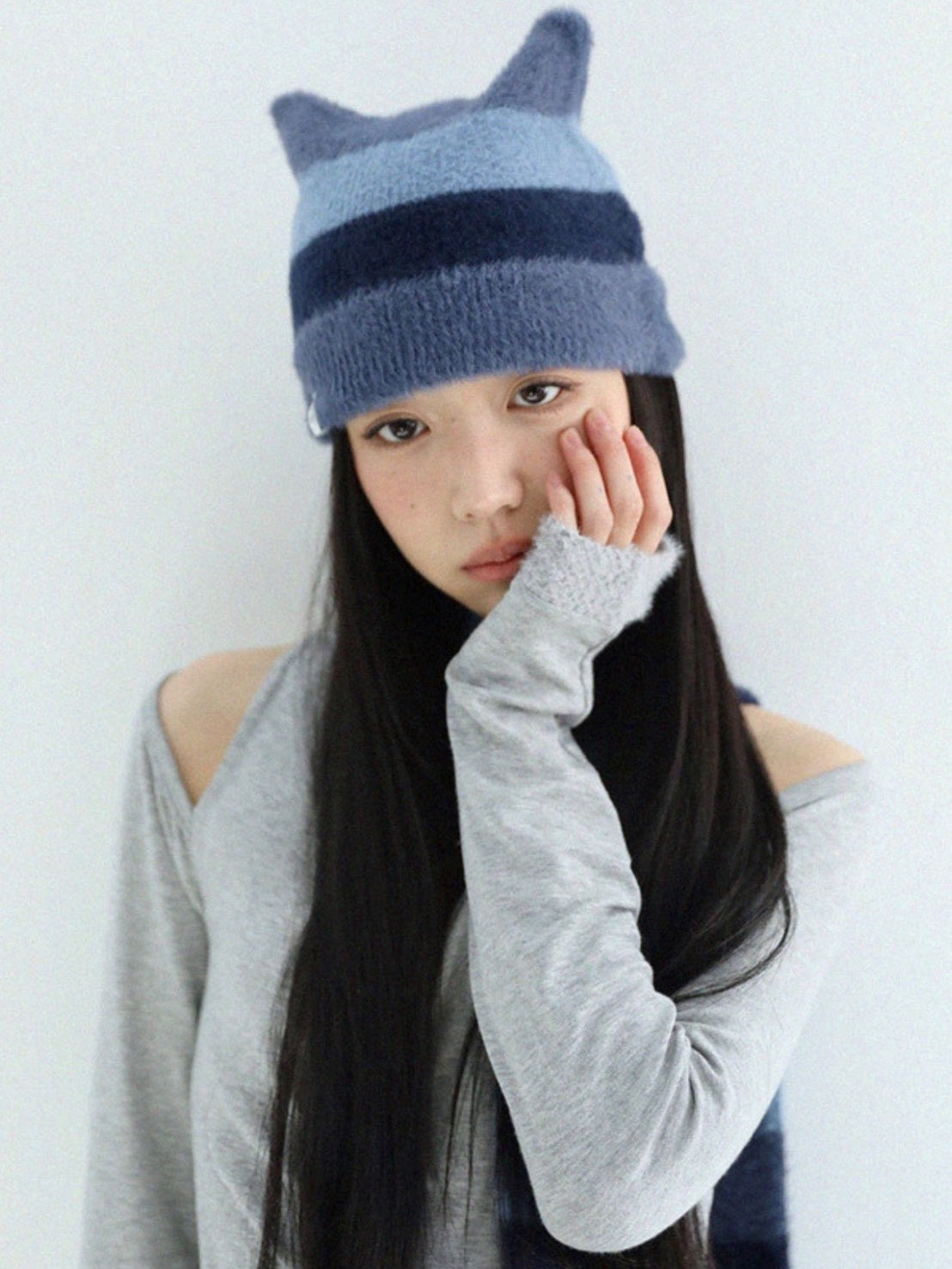 12/21 20:00 再販【Uglyshadow】STRIPED CAT BEANIE