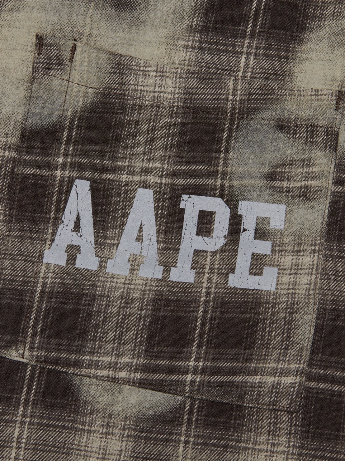 【AAPE X NOMANUAL】AAPE X NOMANUAL SPRAYED SYMBOL CHECK SHIRT