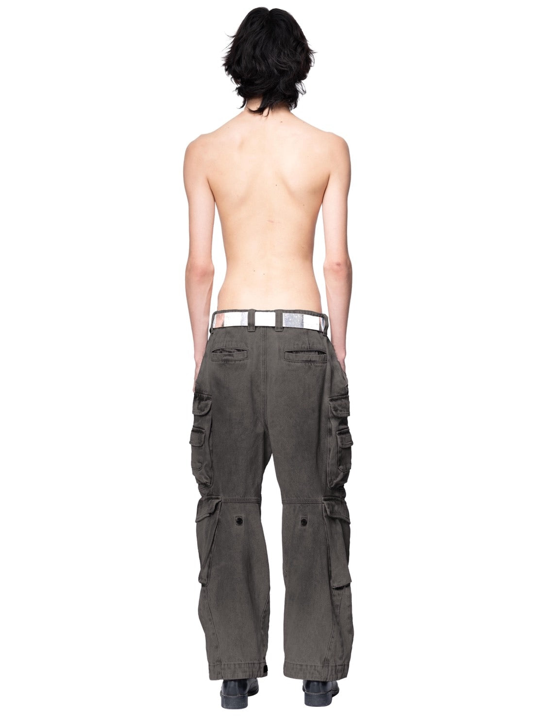 【The Boy Has No Patience】Adjustable Multi-Pocket Wiping Overalls / 【ザボーイハズノーペーシェンス】マルチポケットデニムパンツ