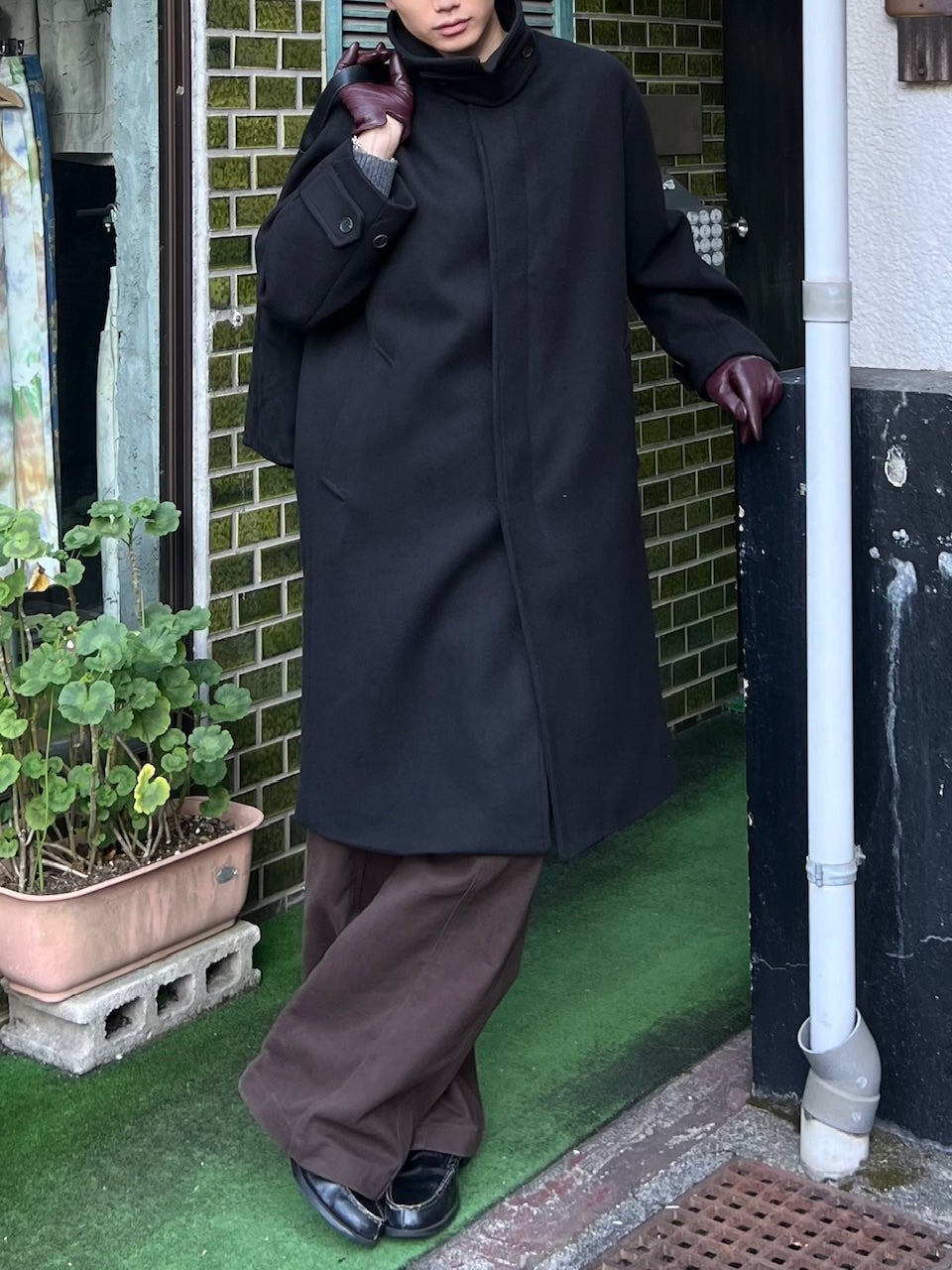 東京店WEB限定受注制【Chikashitsu +】balmacaan coat / 【チカシツプラス】バルマカーンコート (3color)