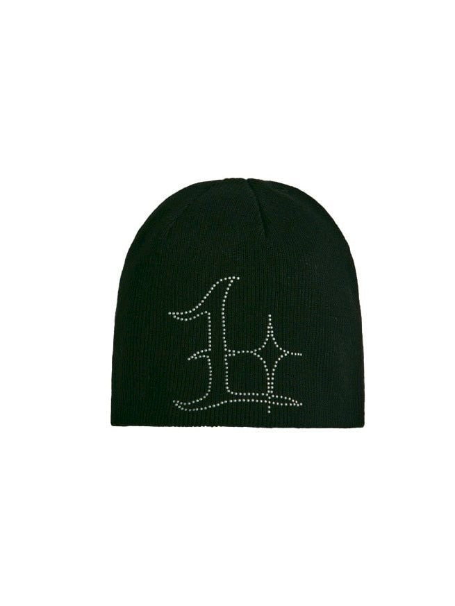 【GATELESS】RHINESTONE LOGO BEANIE / 【ゲートレス】ラインストーンロゴニット帽