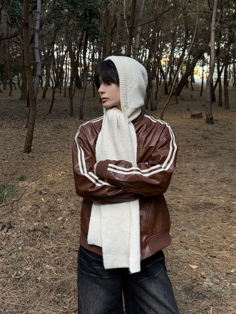 国際配送【LUV CODE】line leather jacket (2color)