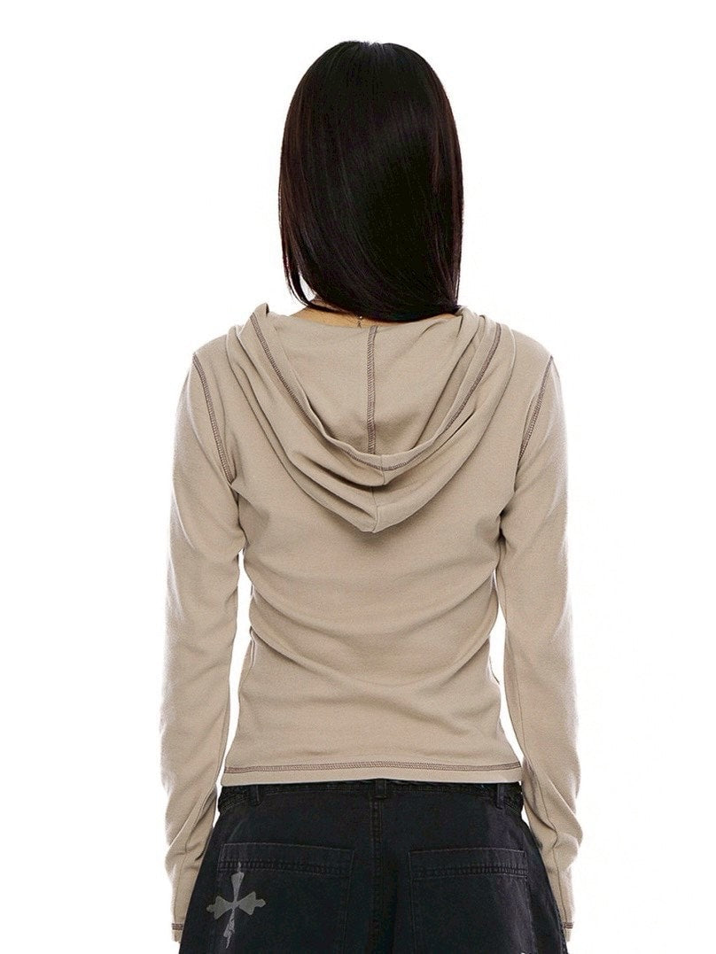 【AAKAM】Numbering Hooded Long Sleeve