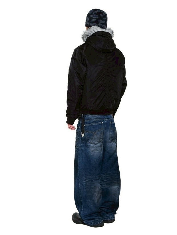 【AAKAM】Hooded Fur MA-1 Jacket