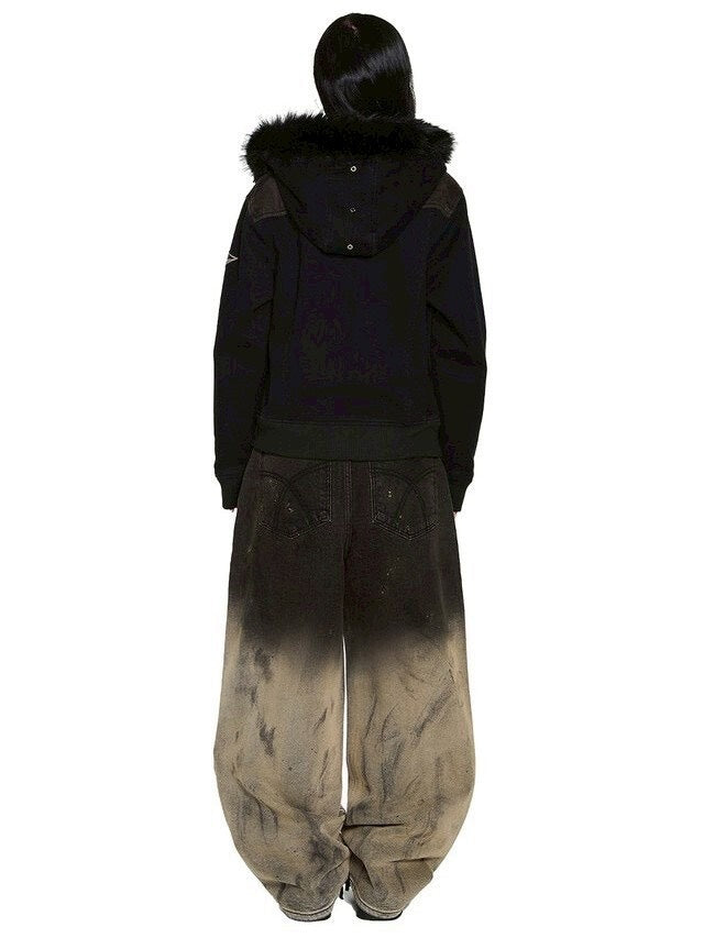 【AAKAM】Fur Camo Contrast Jacket