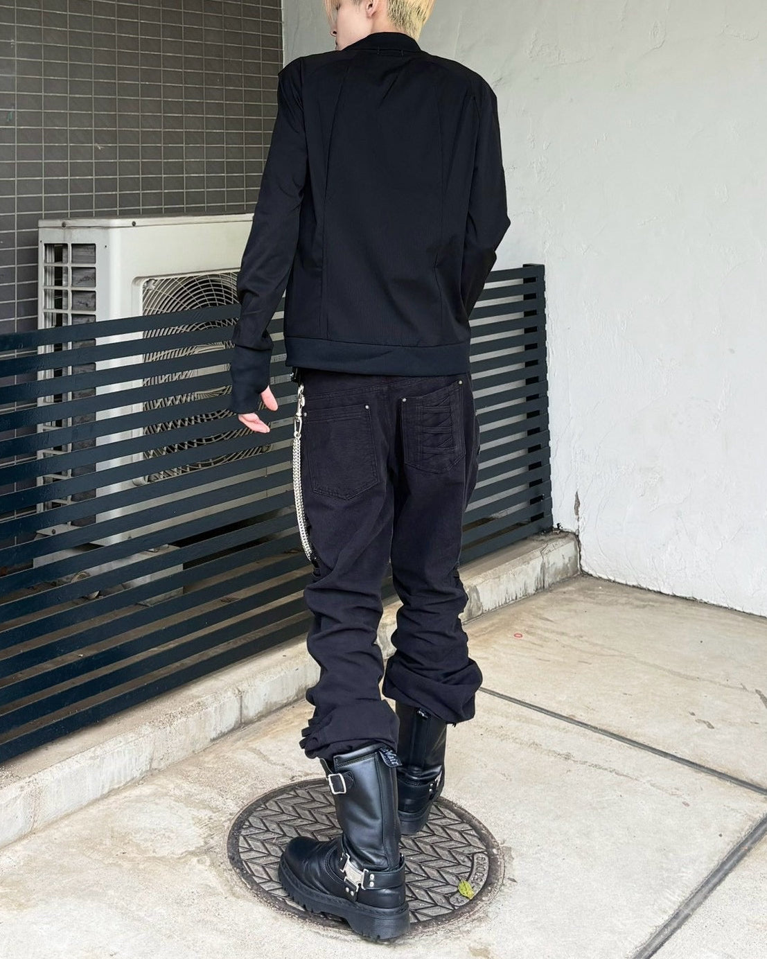受注制【nmtc+】Asymmetric pocket zip-up Slim Jacket