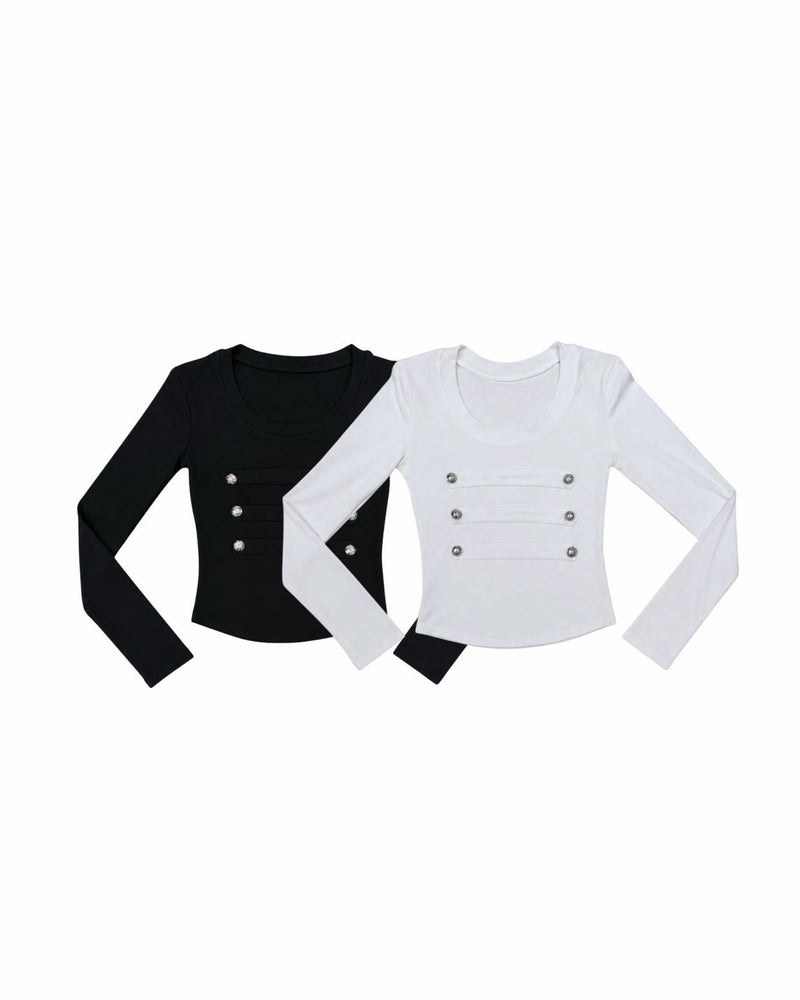 受注制【nmtc+】Napoleon Button Top (2color)