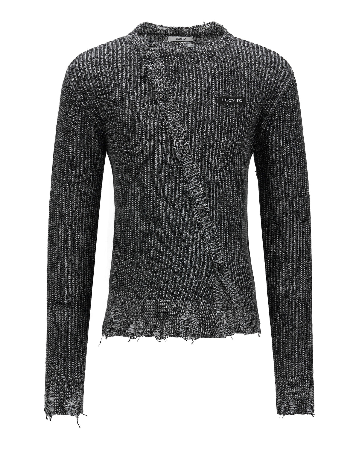 【LECYTO】Oblique Line Knit Cardigan
