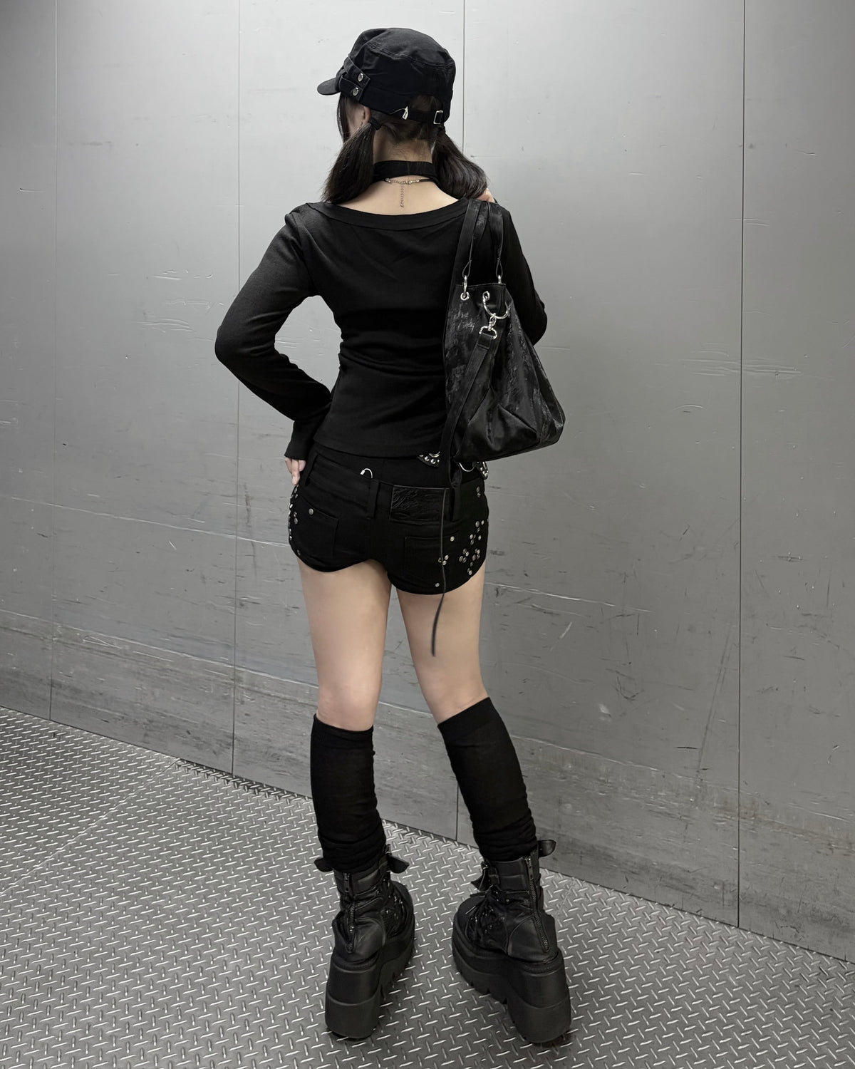 受注制【nmtc+】tie set u-neck long sleeve tee (3color)