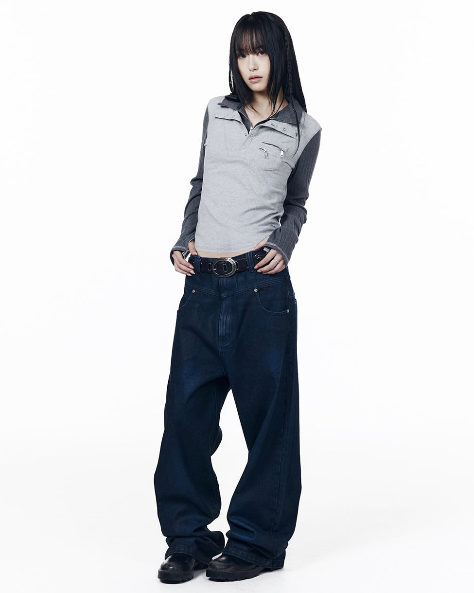 【AAKAM】Double High Neck Long Sleeve
