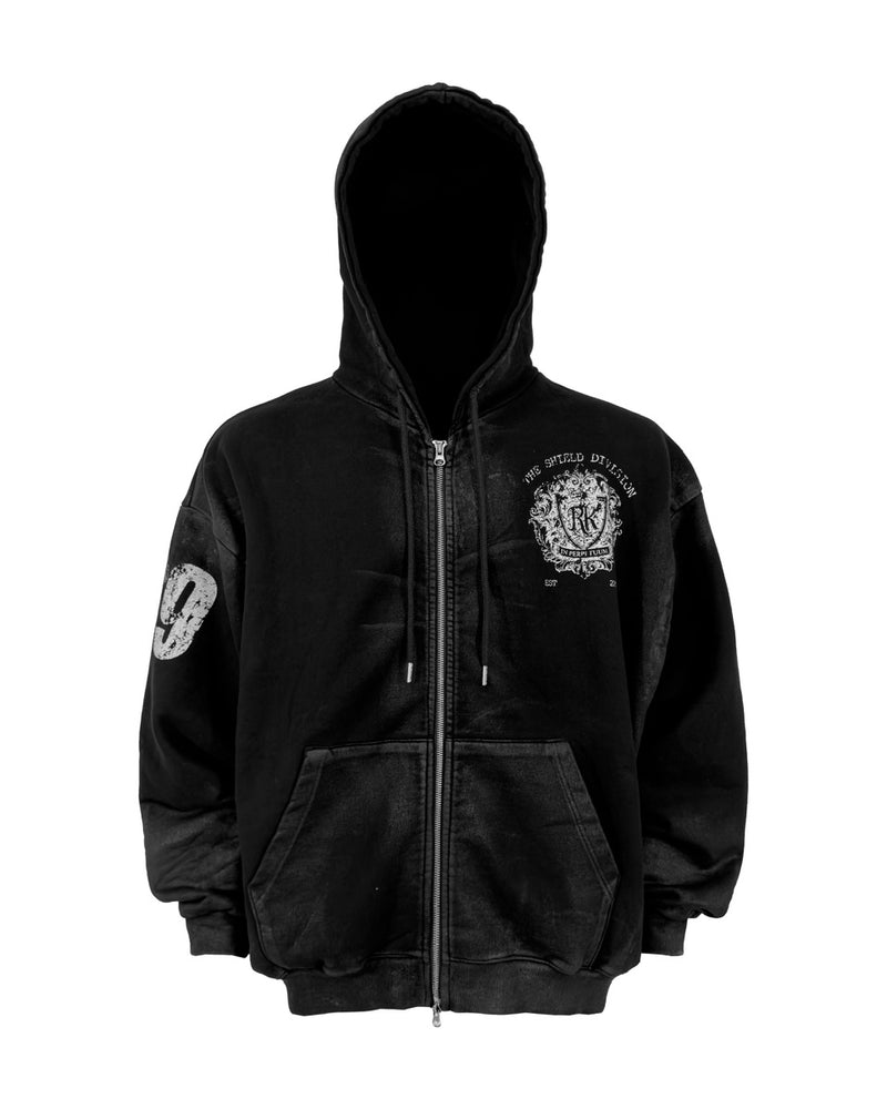 【Rosen Kreuz】COATED SHIELD ZIP UP HOODIE