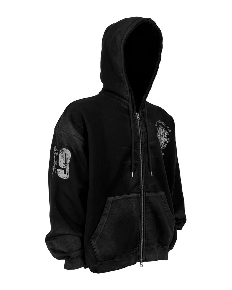 【Rosen Kreuz】COATED SHIELD ZIP UP HOODIE
