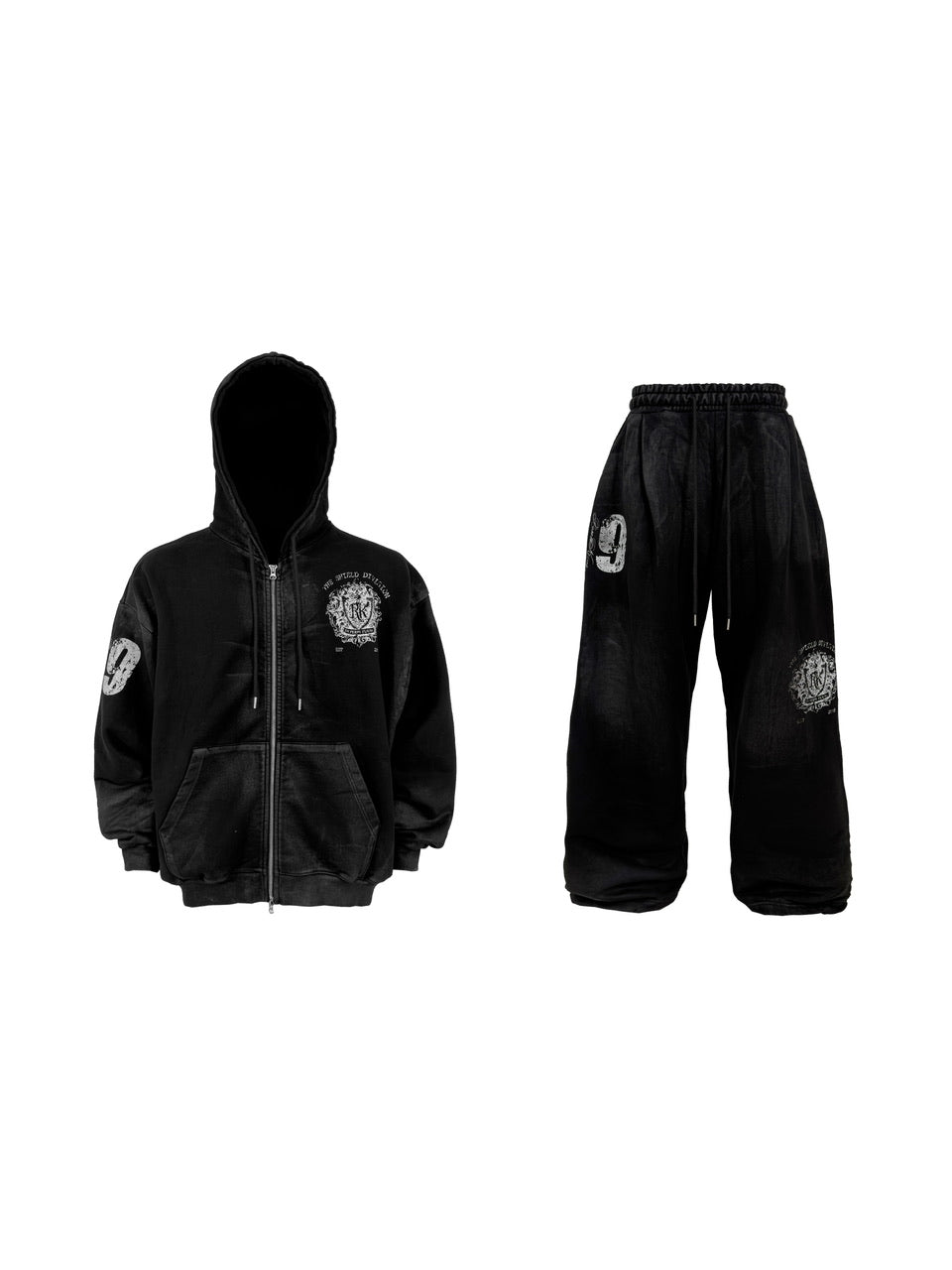 【Rosen Kreuz】COATED SHIELD ZIP UP HOODIE