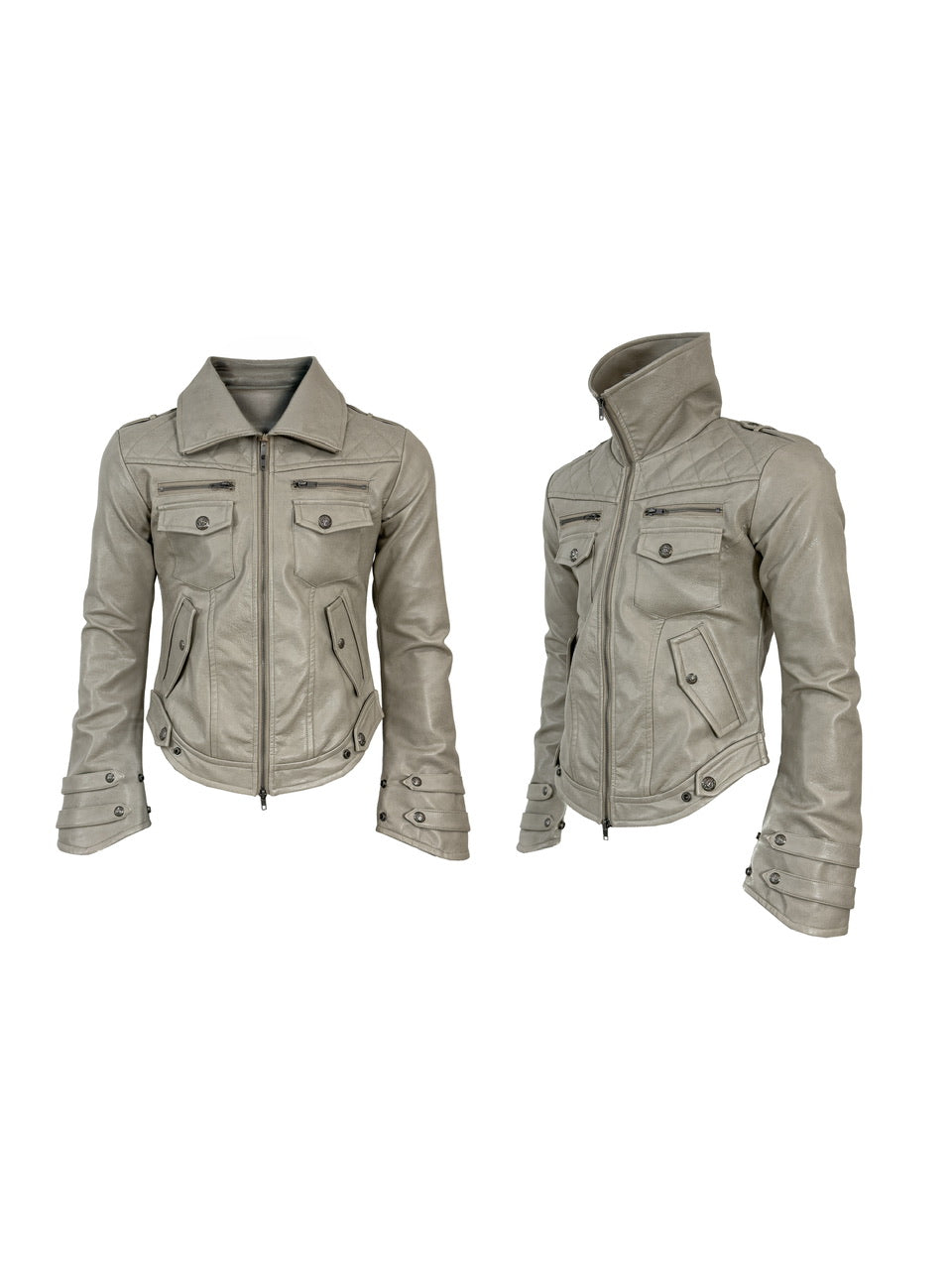 【Rosen Kreuz】HIGH-NECK GUARD LEATHER JACKET