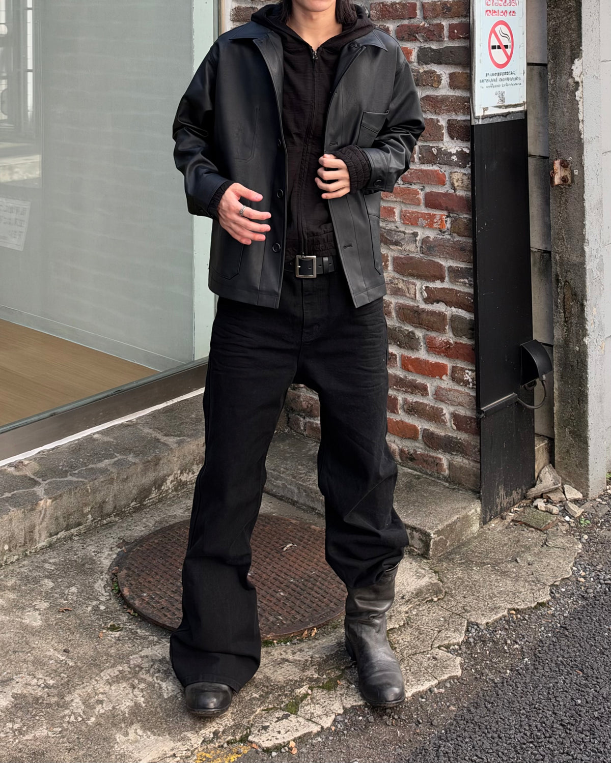 受注制【youll】faux leather work jacket