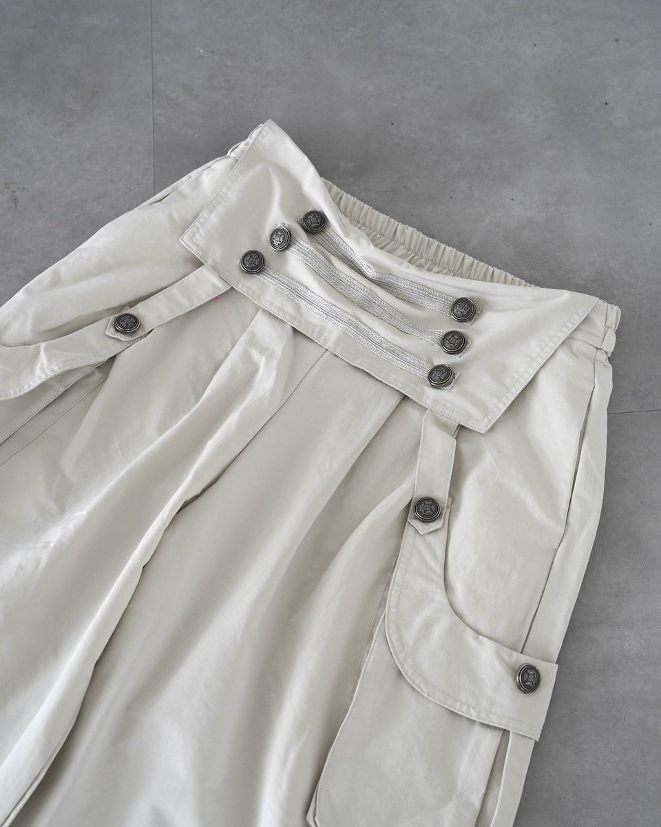 国際配送【LUV CODE】Royal button wide cargo pants