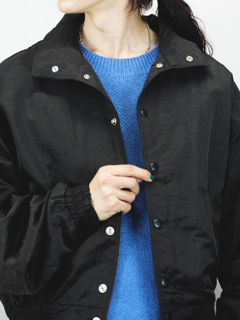 受注制【Chikashitsu +】design cropped blouson (2color)