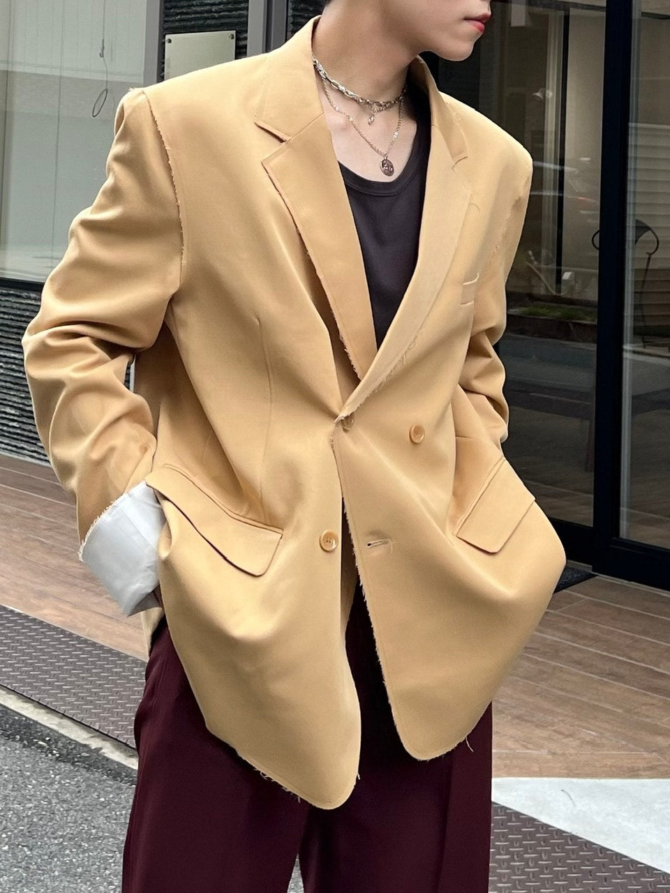 受注制【Chikashitsu +】bi-color double jacket (2color)