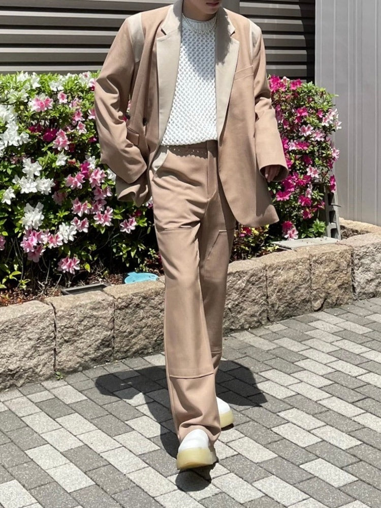 受注制【Chikashitsu +】set up varsity design jacket (2color)