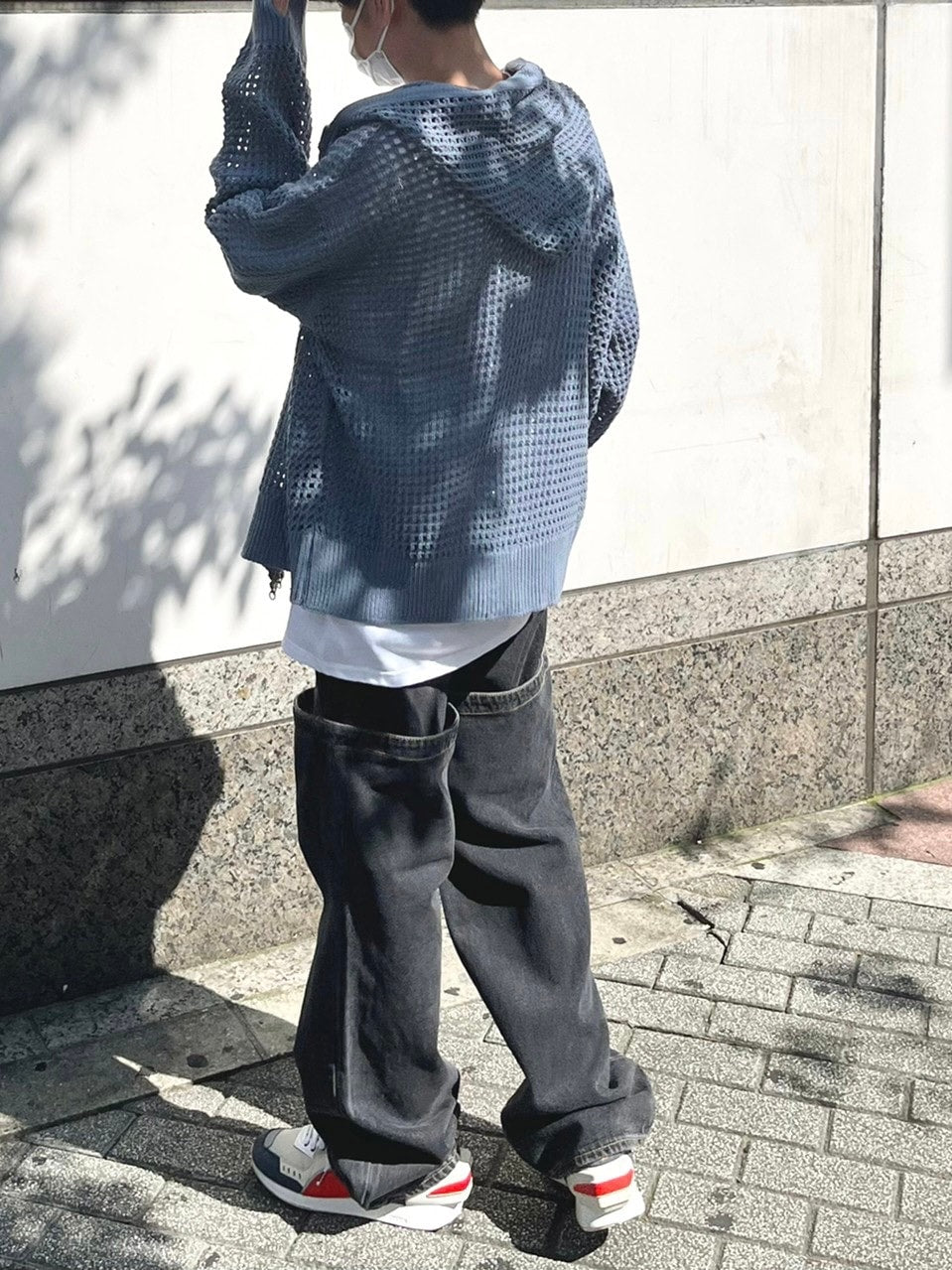 受注制【Chikashitsu +】docking 2way denim pants