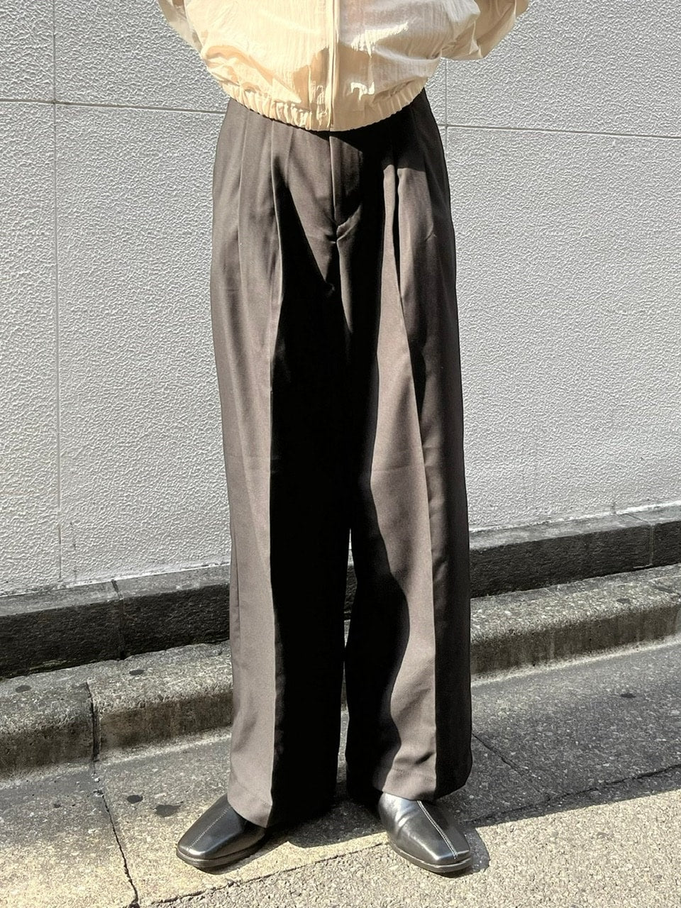 受注制【Chikashitsu +】wide tuck slacks (3color)