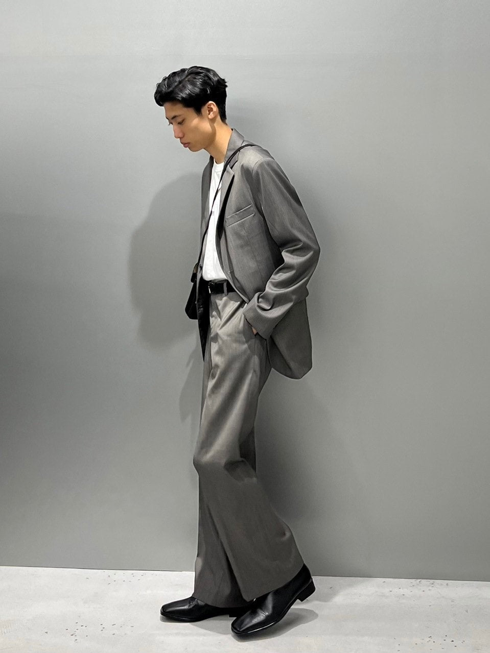 【Chikashitsu +】set up straight slacks (4color)