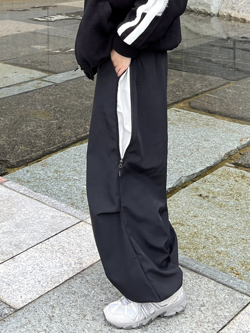 受注制【youll】bi-color wide jogger pants (2color)