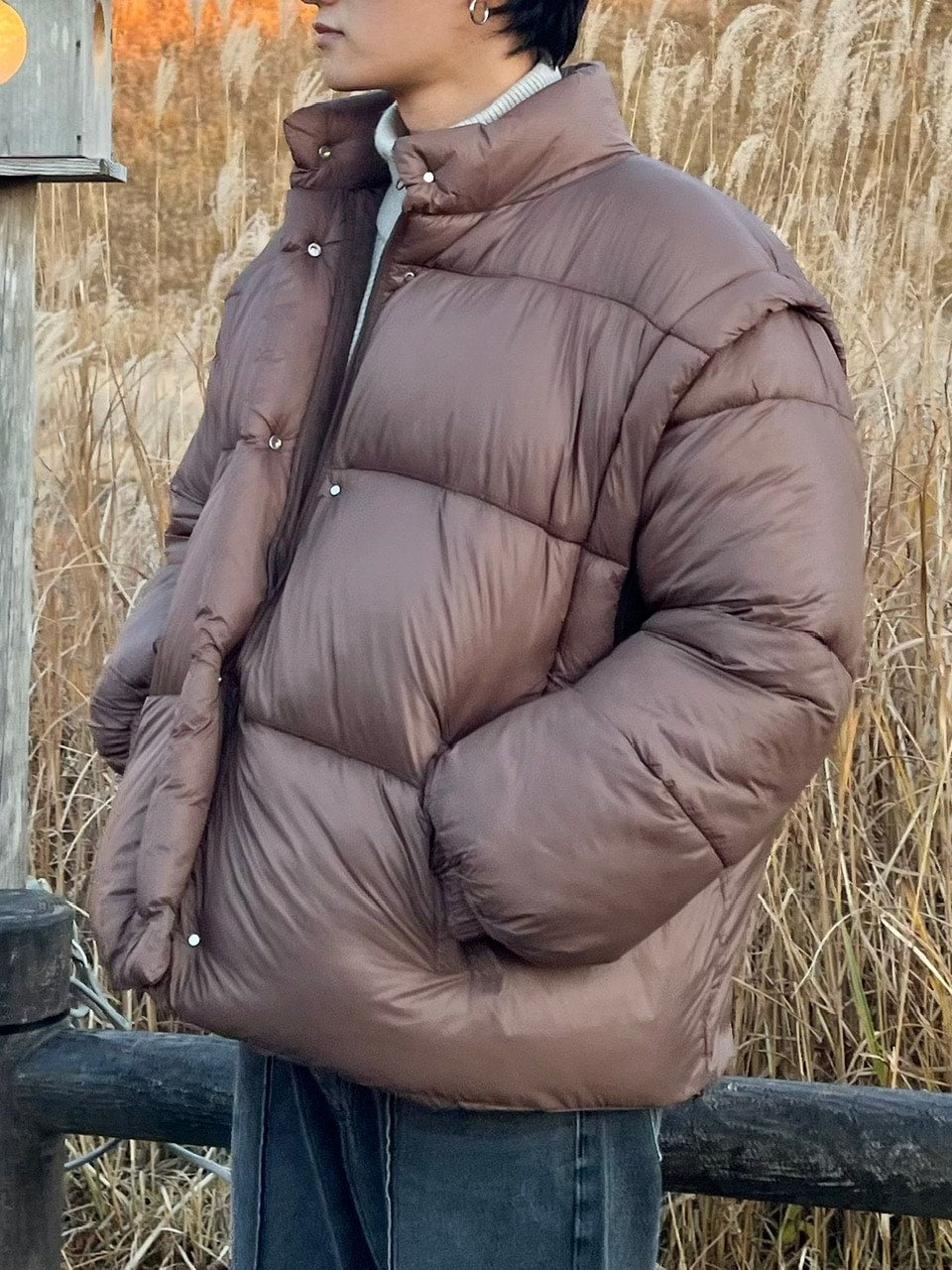 受注制【Chikashitsu +】2way padding jacket (4color)