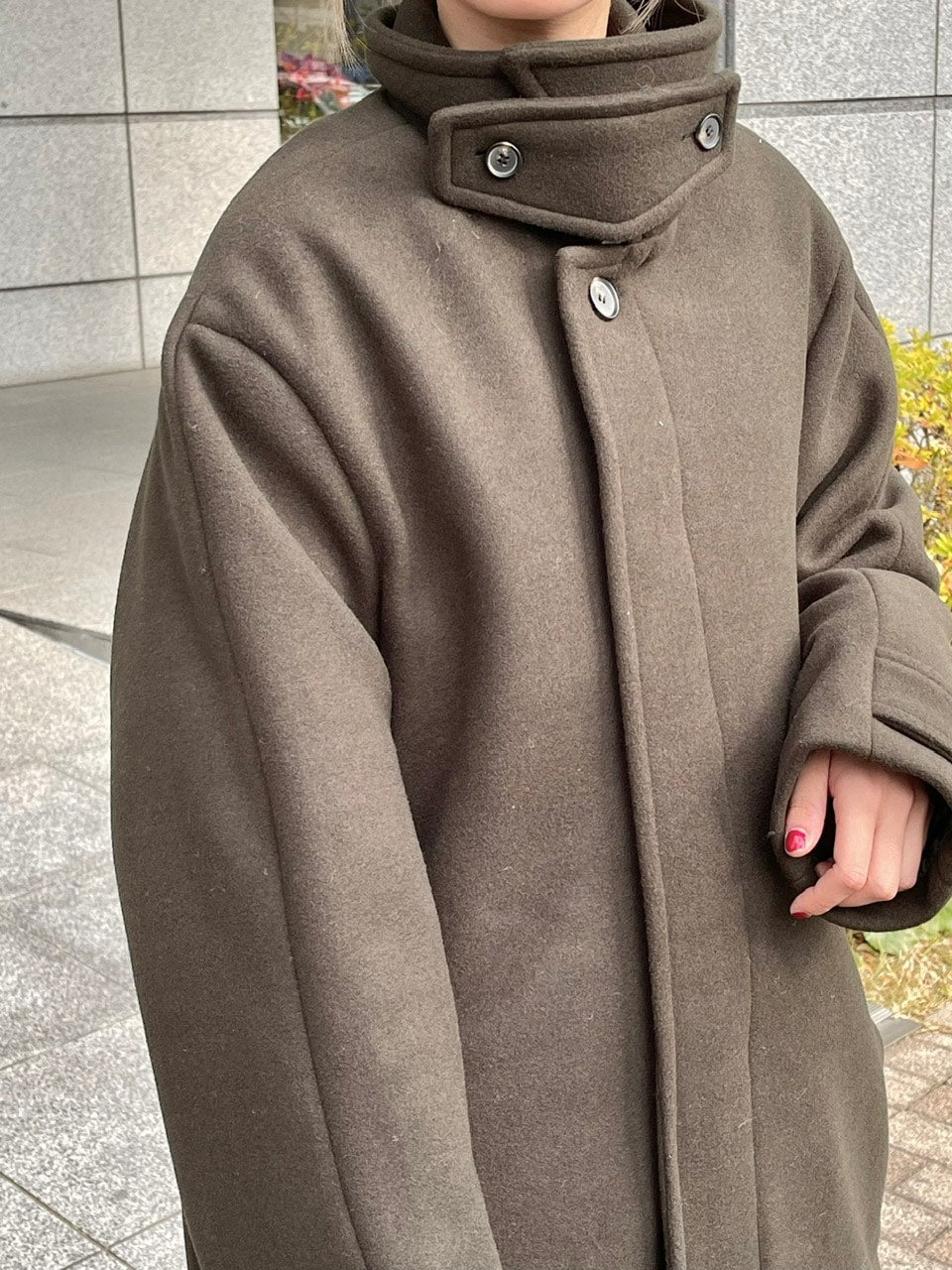 受注制【Chikashitsu +】high neck coat (3color)