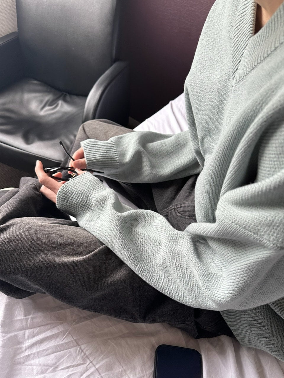 大阪店WEB限定【Chikashitsu +】basic v neck knit (4color)