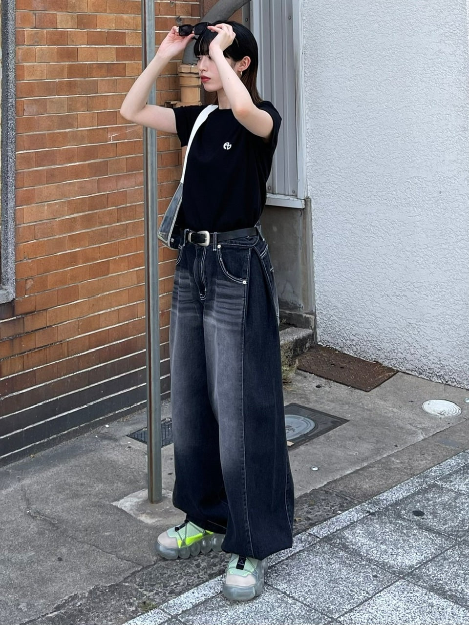 受注制【Chikashitsu +】snap button stitch denim pants / 【チカシツプラス】スナップボタンスティッチデニムパンツ