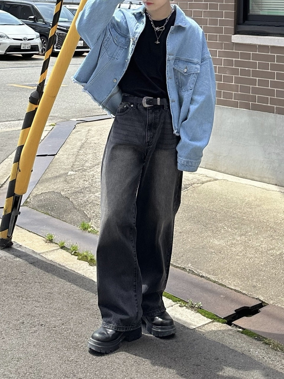 大阪店WEB限定受注制【Chikashitsu +】cutting cropped denim jacket (3color)