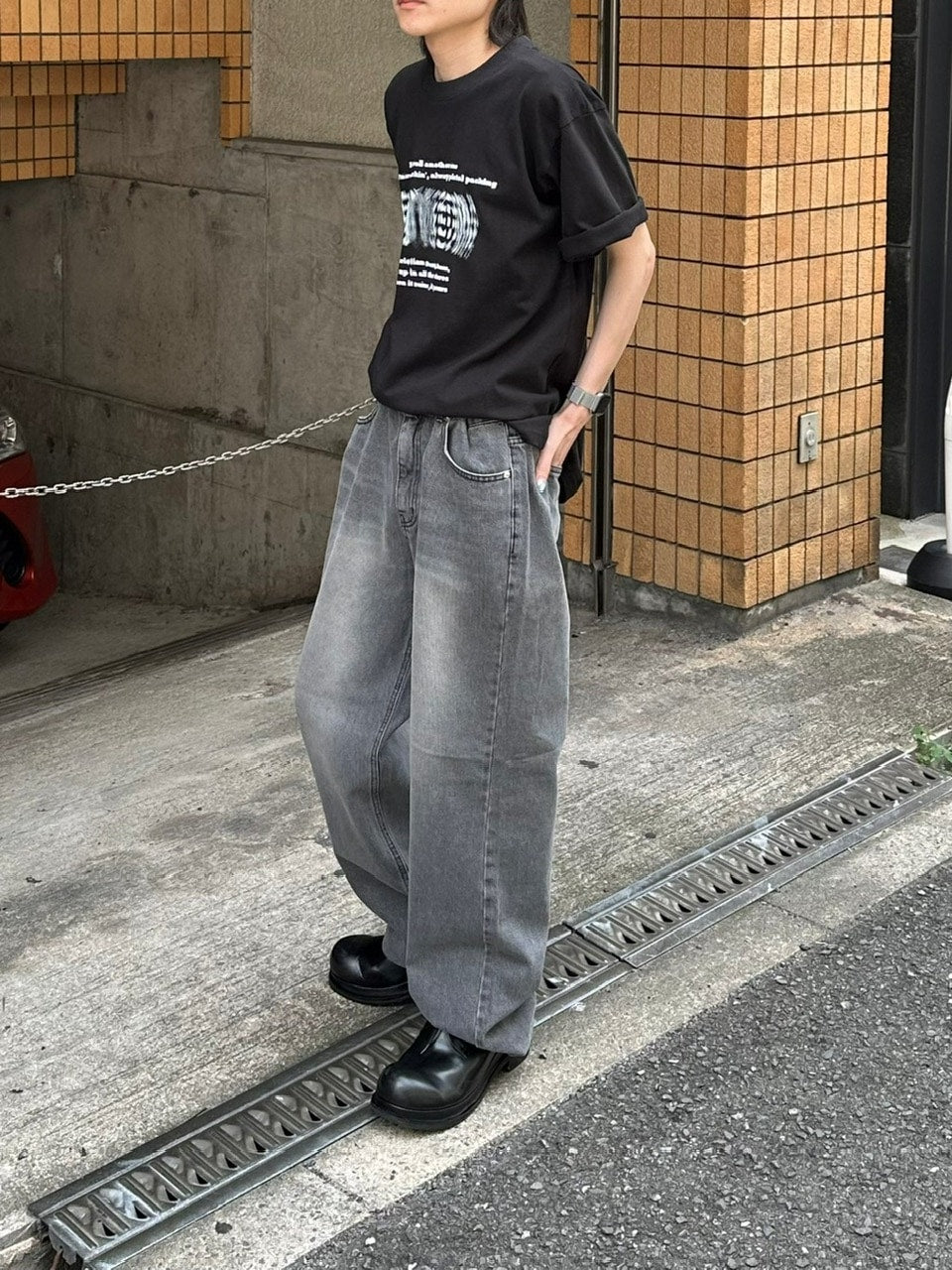 大阪店WEB限定受注制【Chikashitsu +】smokey brush deim pants (2color)