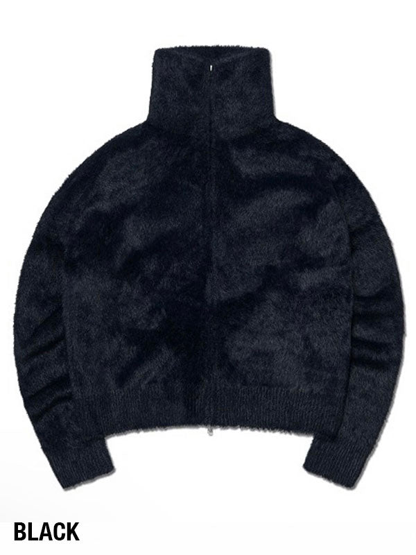 【NOMANUAL】HIGH NECK HAIRY KNIT ZIP-UP