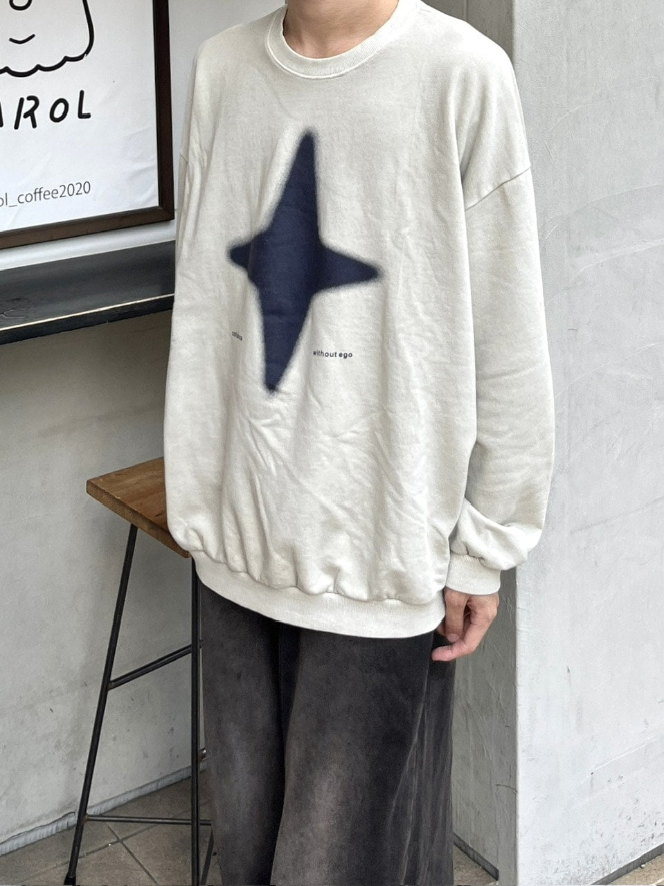 【youll】sparkle pigment sweat shirt (3color)