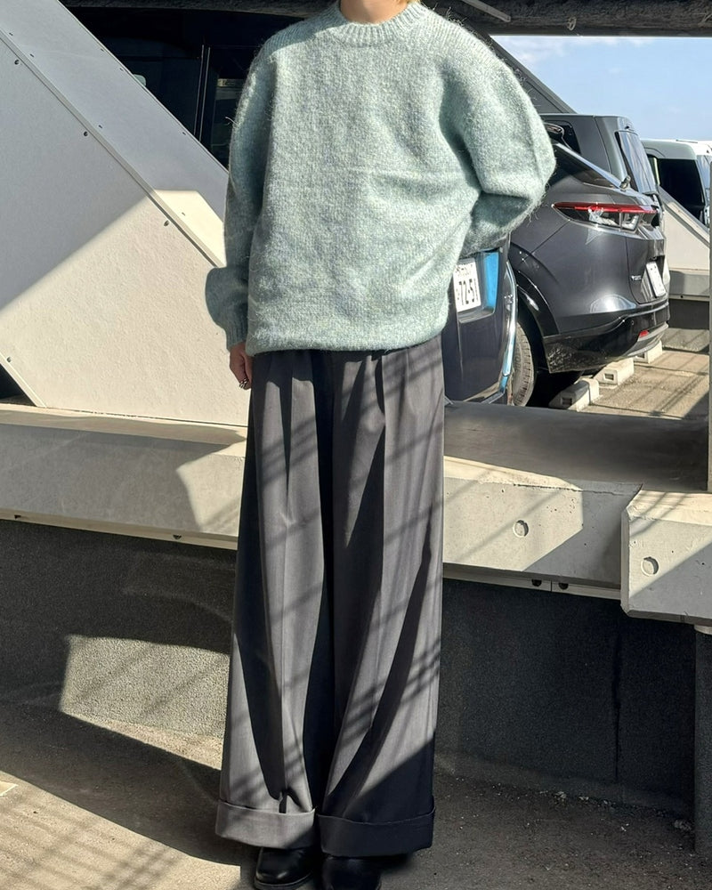 受注制【RENOL】wool mix round knit (4color)