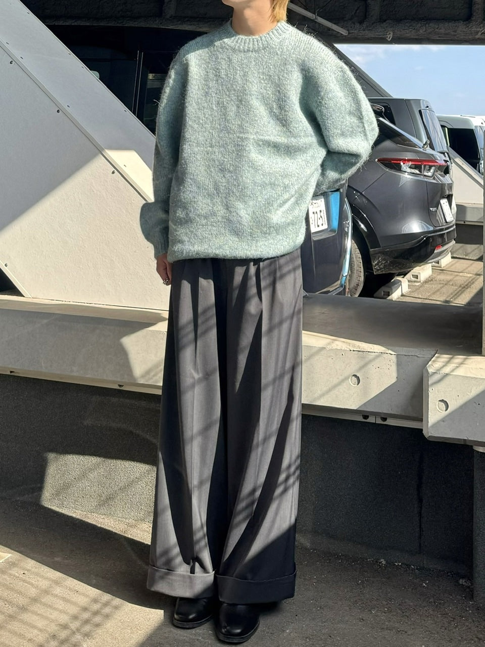 受注制【RENOL】wool mix round knit (4color)