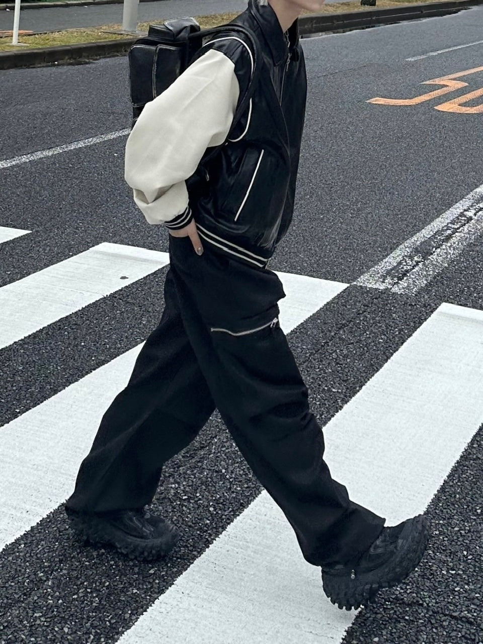 受注制【Chikashitsu +】leather piping jacket (2color)