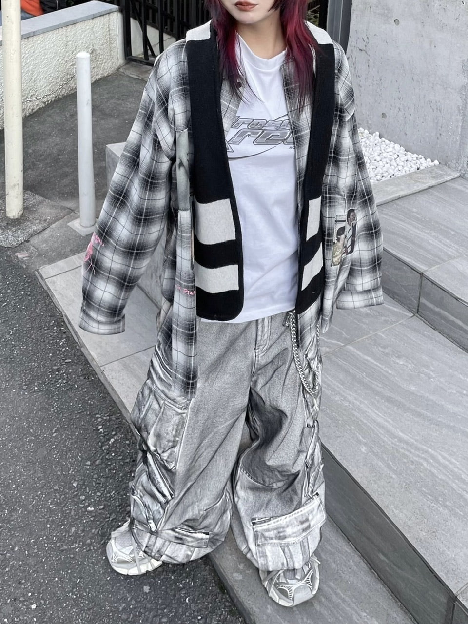 【Never mind the XU】pocket cargo denim pants 2 (2color) / 【ネバーマインドザエックスユー】ポケットカーゴワイドデニムパンツ