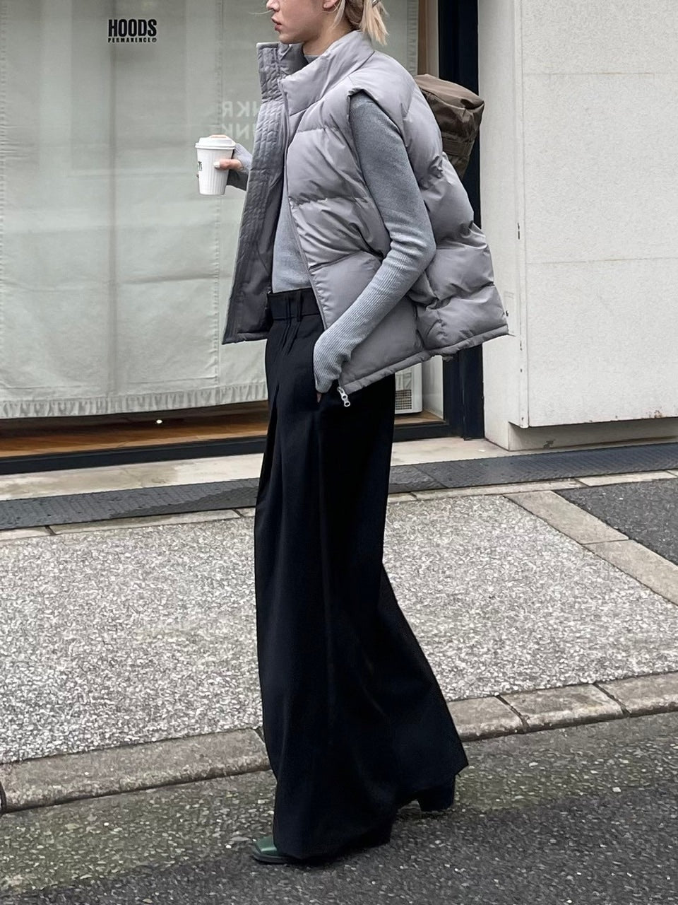 受注制【Chikashitsu +】belt wide slacks (3color)