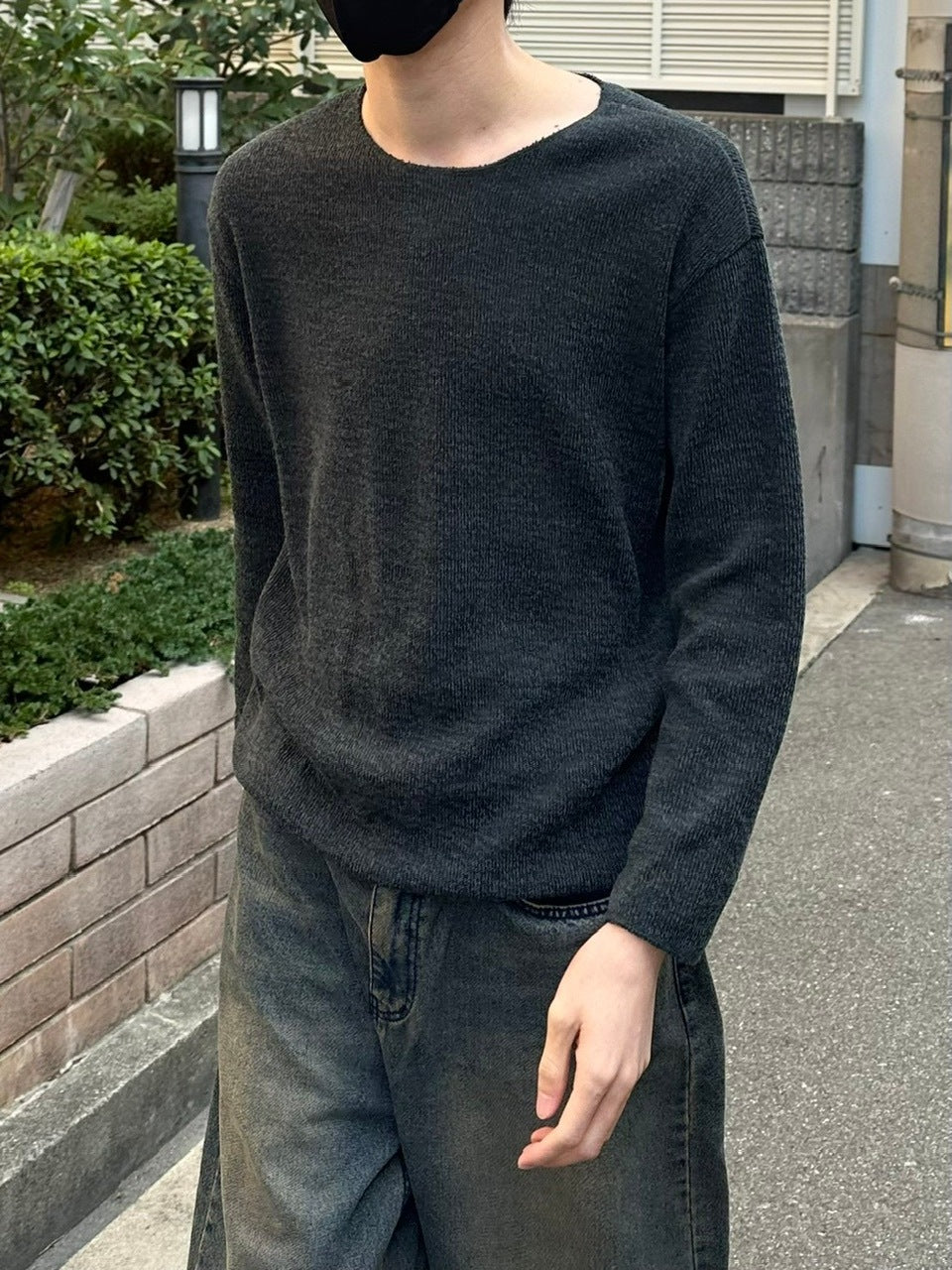 【Chikashitsu +】unisex over knit (4color) / 【チカシツプラス】ユニセックスオーバーサイズ長袖ニット