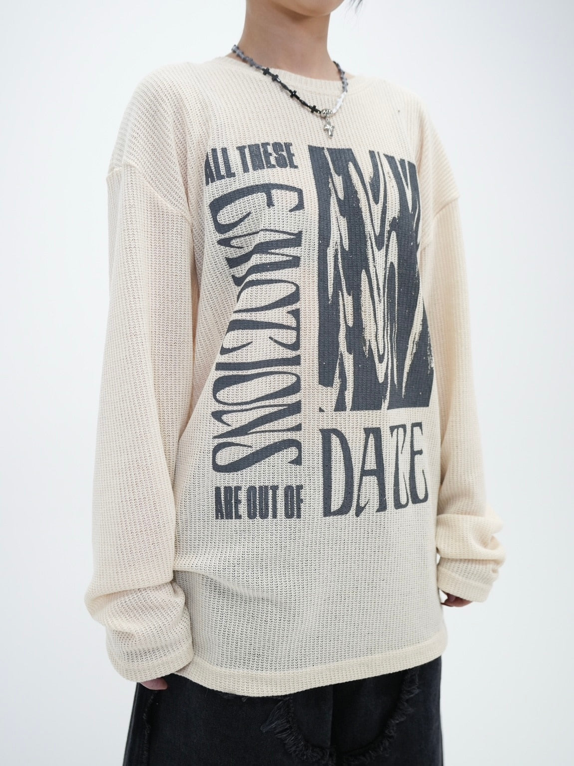 受注制【Bizarre Maiden】vintage mesh long sleeve (2color)