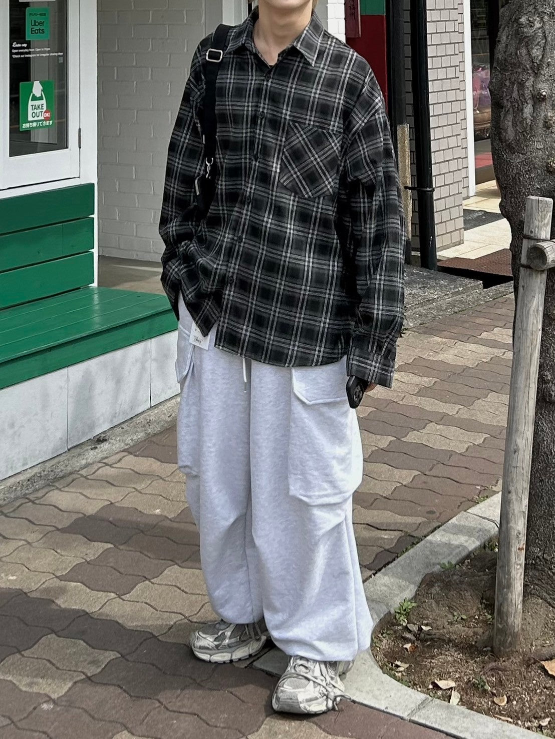 受注制【Chikashitsu +】oversized check shirt
