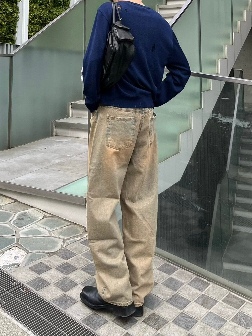 【Chikashitsu +】vintage wash semi wide denim pants 3 / 【チカシツプラス】ヴィンテージウォッシュセミワイドデニムパンツ