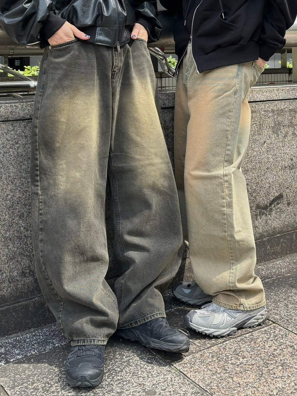 【Chikashitsu +】vintage wash semi wide denim pants 2 / 【チカシツプラス】ヴィンテージウォッシュセミワイドデニムパンツ