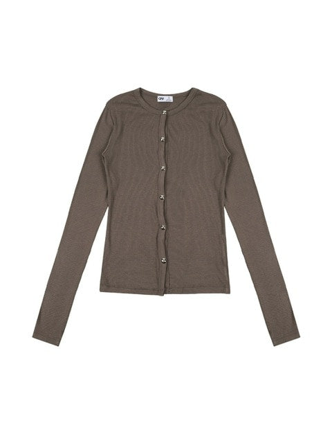 【ROCK CAKE】Nickel Snap Slim Cardigan