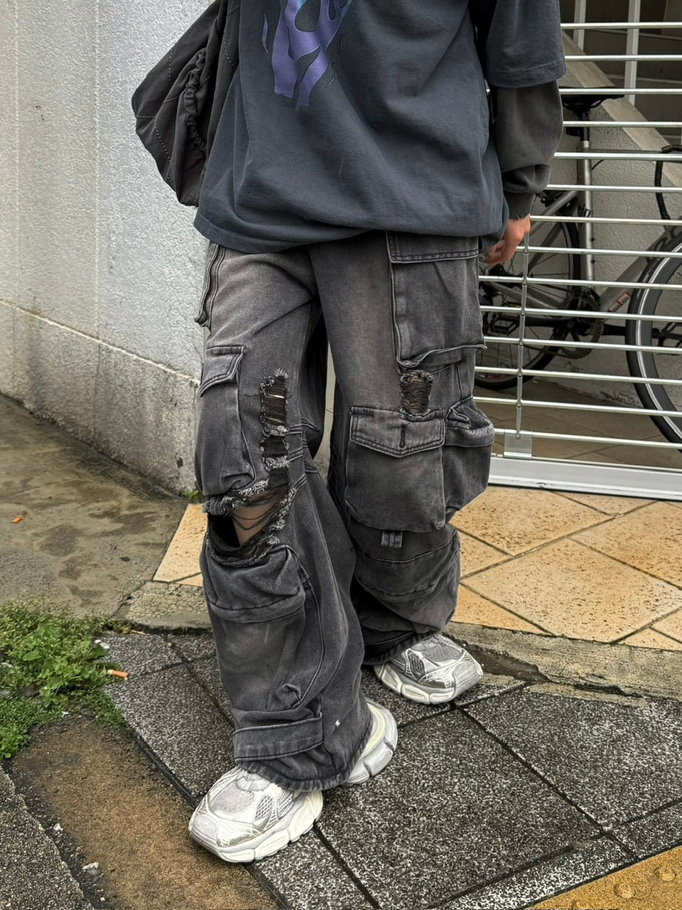 大阪店WEB限定【Chikashitsu +】utility cargo denim pants